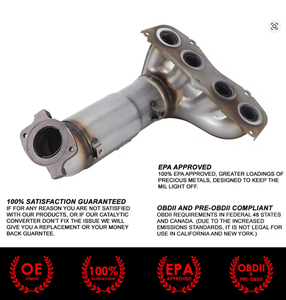 อุปกรณ์เสริมรถยนต์ท่อร่วมเครื่องยนต์สำหรับ Toyota Camry 2.4L 2007-2011เครื่องฟอกไอเสียเชิงเร่งปฏิกิริยาแบบไฮบริดเปลี่ยนท่อไอเสียโดยตรง - Product Image 2