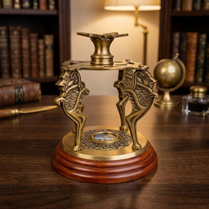 Globe armillaire vintage en laiton avec anneau zodiacal et support hippocampe, globe céleste décoratif pour la maison, le bureau ou la bibliothèque - Product Image 5