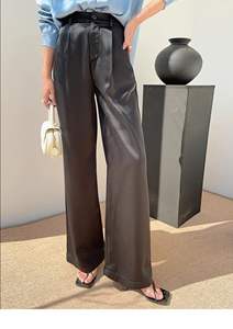 <span class=keywords><strong>Pantaloni</strong></span> da <span class=keywords><strong>donna</strong></span> in raso primavera estate a vita alta Casual stile coreano nero <span class=keywords><strong>pantaloni</strong></span> da <span class=keywords><strong>donna</strong></span> - Product Image 3