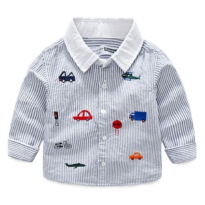 Meilleures ventes Ali : Chemises à manches longues en coton rayées et brodées pour garçons de 3 ans - Product Image 2