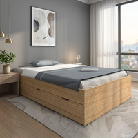 Furnizone Modern 2253 - Estructura de Cama Individual de Madera con Diseño de Paneles, Color Personalizado, Muebles de Dormitorio, NUEVO, No Plegable