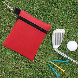 Lave-balles de golf portable avec pochette zippée fantaisie et clip métallique pour le rangement des objets de valeur - Cadeaux du Nouvel An - Product Image 5