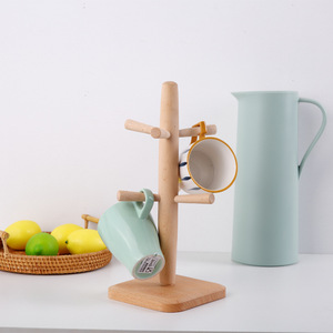 ที่วางแก้วไม้เนื้อแข็ง ไม้บีช ขนาดกลาง พร้อมที่ระบายน้ำและฐานวาง - Product Image 4