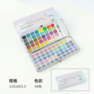 12 Colors Solid Watercolor Cakes <b>Paint</b> Set With Tin Box and Brush - Product Image 6