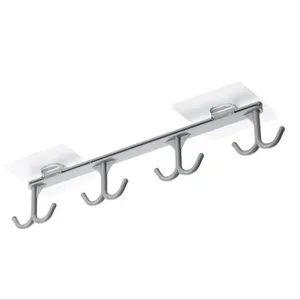 No Punching Wall Hooks Adhesive Cabinet Bottom Plate Traceless Storage Hanging Plastic Stick Hook