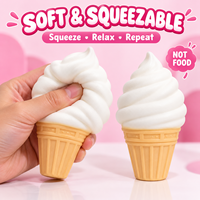 Jouet anti-stress créatif en forme de cornet de crème glacée souple, simulation de crème glacée blanche