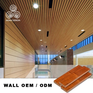 Pannello Acustico in PVC Effetto Legno MUMU per <span class=keywords><strong>Soffitto</strong></span> Residenziale, Rivestimento Decorativo per Portico e Galleria - Product Image 1