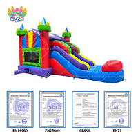 Vente en gros de châteaux gonflables commerciaux, combinés avec toboggan aquatique blanc, mini châteaux gonflables pour enfants, pour la location événementielle