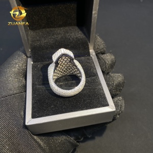 Anello da Uomo in Argento 925 con Diamanti Baguette Completamente Incastonati, Gioiello Hip Hop Bicolore, Moissanite VVS D, Certificato GRA - Product Image 3