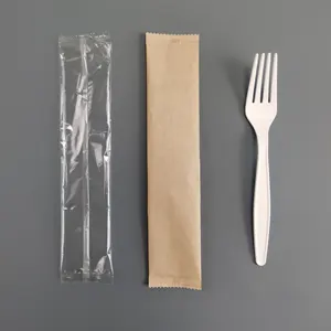 Fabricante Biodegradable de almidón de maíz Cubiertos Tenedor Vajilla Tenedor desechable para fiesta