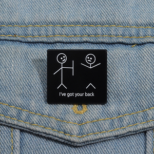 Spille in Metallo Divertenti con Citazioni Sarcastiche, Personaggi dei Cartoni Animati Senza Braccia, Badge in Metallo con Humor e Scherzi, Gioielli Regalo all'Ingrosso - Product Image 1