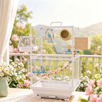 Cage à oiseaux de grande taille pour villa, modèle DS NLZ-01, anti-éclaboussures, à fil horizontal, transparente, double couche, écologique, durable, légère