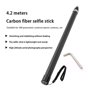DARYOO Bâton de <span class=keywords><strong>selfie</strong></span> universel en fibre de carbone de 4,2 m pour Insta360 X5 X4 X3 / OSMO 360 Caméra d'action panoramique Bâton de <span class=keywords><strong>selfie</strong></span> invisible - Product Image 2