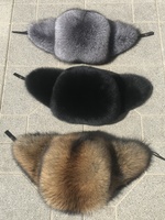 Gorro de Invierno de Moda al por Mayor, Gorro Cálido con Orejeras, Gorro de Piel de Mapache Natural