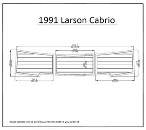 1991 लार्सन Cabrio नाव तैरना मंच पैड 1/4 "6mm ईवा टीक अलंकार