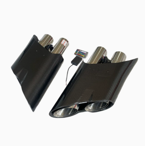 Puntas de escape de fibra de carbono de lujo, pulidas a espejo, brillantes, dobles, para Mercedes-Benz Clase G - Product Image 1