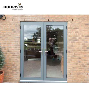 Doorwin Hot Sale Aluminum Sectional Design Glass Doors Residential Aluminum Automatic Exterior Door Double Glazed Front Doors