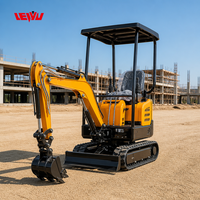 Mini-excavatrice sur chenilles très vendue, 1,6 tonne, 1,8 tonne, avec cabine, pour travaux d'assainissement, petite excavatrice hydraulique