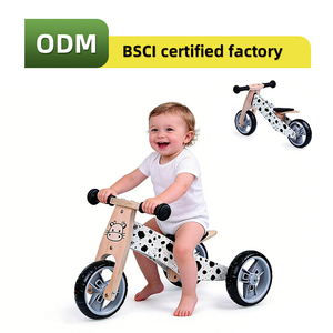 <span class=keywords><strong>Tricycle</strong></span> bébé 2 en 1 de qualité supérieure, vélo d'équilibre en <span class=keywords><strong>bois</strong></span> pour tout-petits, siège réglable, jouet à roulettes pour enfants - Product Image 4