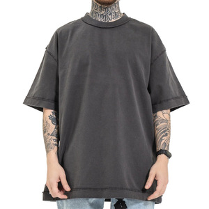 Qianzun Fabricante Streetwear Oversized Boxy Drop Shoulder Vintage Wash Reverse Camiseta en blanco Hip Hop Inside Out camiseta - Product Image 6