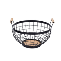 Manche en bois pique-nique cuisine panier de rangement fruits légumes panier Portable mental panier de rangement