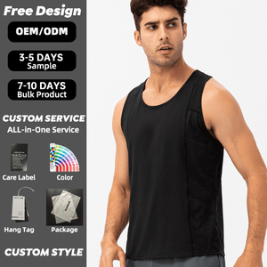 Chaleco deportivo para hombre, de secado rápido, poliéster personalizado, corte láser sin costuras, ajuste muscular, para fitness, maratón, running, transpirable - Product Image 1