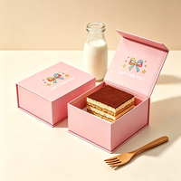 Boîte en papier magnétique de qualité alimentaire, personnalisée, pour tiramisu à emporter, boîte de luxe pour emballage de gâteaux et desserts