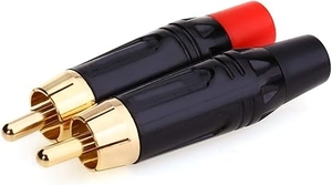 Adaptador de enchufes macho RCA Audio <span class=keywords><strong>Phono</strong></span> chapado en oro soldadura 24K oro altavoz enchufes RCA Jack S.Wieler para adaptador de conector de Cable - Product Image 6
