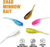 Leurre souple imprimé en PVC haute performance 1,6 g, type Shad Minnow, pour la pêche au crappie, au walleye, à la truite et au black-bass en rivière et en lac