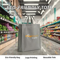 Bolsa de Mano Ecológica de Tela No Tejida, Mini, con Logotipo Personalizado, Patrón de Letras, Asa para el Hombro, Reutilizable para Compras en el Supermercado