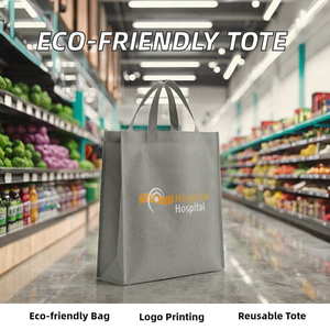 Bolsa de Compras Reutilizable Ecológica, sin Tejido, con Logotipo Personalizado y Patrón de Letras, para Supermercado, Compras y Promoción - Product Image 2