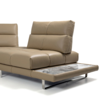 Minimalistisches Italienisches Beige Echtleder-Polstersofa L-förmiges Modulares Ecksofa mit Metallbeinen Luxus-Villa Wohnzimmer
