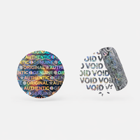 Renbang Silver Holographic Vinyl Warranty Void Tamper Proof Security Labels Stickers Transparent Serial Number Laser Custom Logo