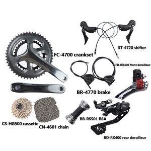<span class=keywords><strong>Shimano</strong></span> 4700 4720 2x10s Speed Groupset 4770 Freno de disco hidráulico RX400 Desviador trasero delantero <span class=keywords><strong>HG500</strong></span> Cassette 11-34T Juego de bicicleta de carretera - Product Image 1
