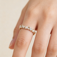 Anillo de Compromiso Vintage UJ Creations para Mujer, Chapado en Oro Blanco de 18K, 2-4g, 75% de Pureza, Diamante Cultivado en Laboratorio con Corte Marquesa, Color D