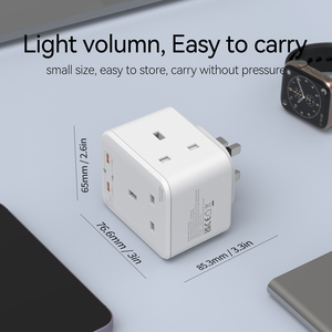 Prise murale multiprise Wontravel 45W PD UK avec 5 prises, adaptateur de prise électrique - Product Image 4