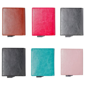 Custom PU Leather <b>Business</b> <b>Card</b> <b>Holder</b> Open Closure Short Design Magnetic <b>Card</b> Anti-theft RFID Blocking Nylon Lining Unisex - Product Image 6