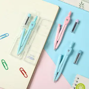 BEYOND Metal Geometry Stationery Maths Drawing School Compass Set With Pencil For Kids Students