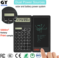 Calculatrice scientifique électronique pliable à 12 chiffres avec logo personnalisé et tablette d'écriture LCD, garantie 1 an