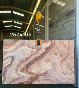 半透明の古典的な赤いバブルオニキス大理石、バックライト付き赤オニキス、マルチカラーマーブル、レッドドラゴンジェイドオニキス（壁張り用） - Product Image 2