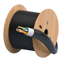 Kabel Jaringan Tahan Air CAT5E CAT6 Tembaga Bebas Oksigen Khusus Luar Ruangan untuk Switch Jaringan PC 0.45 0.48 0.50 0.53 0.55 0.57mm