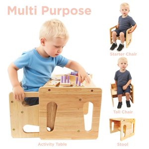 Montessori Toddler tre học tập tháp có thể gập lại xách tay bất gỗ cứng cai sữa bảng hiện đại cho trẻ nhỏ của độc lập - Product Image 3