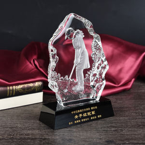 Trophée de golf classique Médailles de sport en cristal Balle de golf en verre de qualité supérieure Long Drive Women Club Championship Awards - Product Image 5