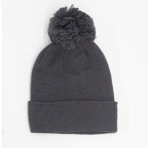 Personnalisé Hiver 30% Laine 70% Acrylique <span class=keywords><strong>Bonnet</strong></span> Épais Tricoté Femmes <span class=keywords><strong>Bonnet</strong></span> Chapeaux De Noël Avec <span class=keywords><strong>2</strong></span> Pom Pom - Product Image 1