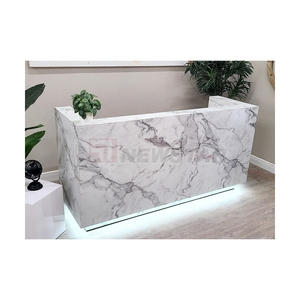 Modern Small Table Marble Cashier Office Building Supermarket Company Reception Desk - Product Image 4