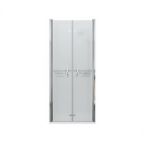 Puerta de Ducha Esmerilada de 29.9x74.8 Pulgadas con Marco Plateado, Vidrio Templado Deslizante, Diseño Minimalista - Product Image 1
