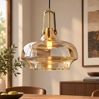 Luminaire suspendu en verre nordique moderne, lampe de plafond créative en fer, éclairage décoratif de style mid-century pour restaurant, bar, hôtel