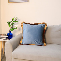 Housse de coussin nordique simple à bordure dorée, couleur unie de luxe, pour canapé, lit, décoration de la maison et du bureau