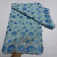 Nouvelle Robe de Soirée Haut de Gamme en Tissu Brodé de Dentelle Africaine à Motifs Floraux Laser, Dentelle Tendance
