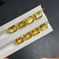 Batu Permata Citrine Kuning Asli Potongan Emerald Alami Ukuran 7x9mm hingga 10x12mm